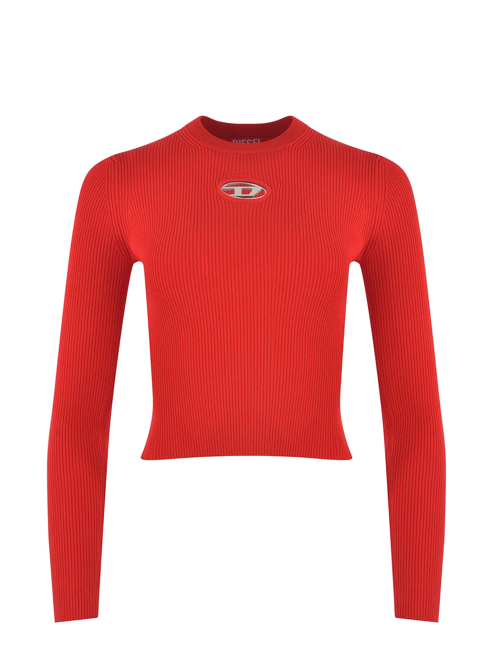 Shop Diesel Sweater  M-valari Made Of Ribbed Knit In Red