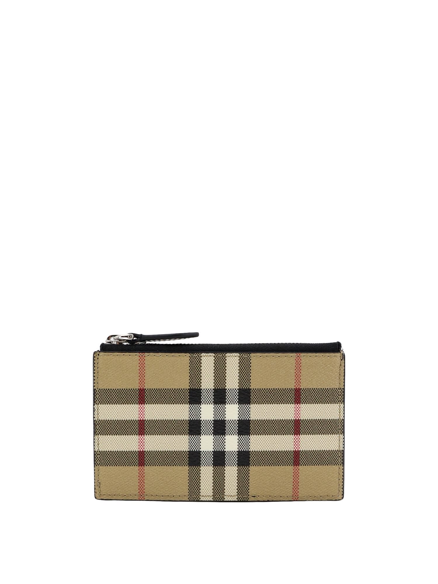 Shop Burberry Card Holder In Archive Beige