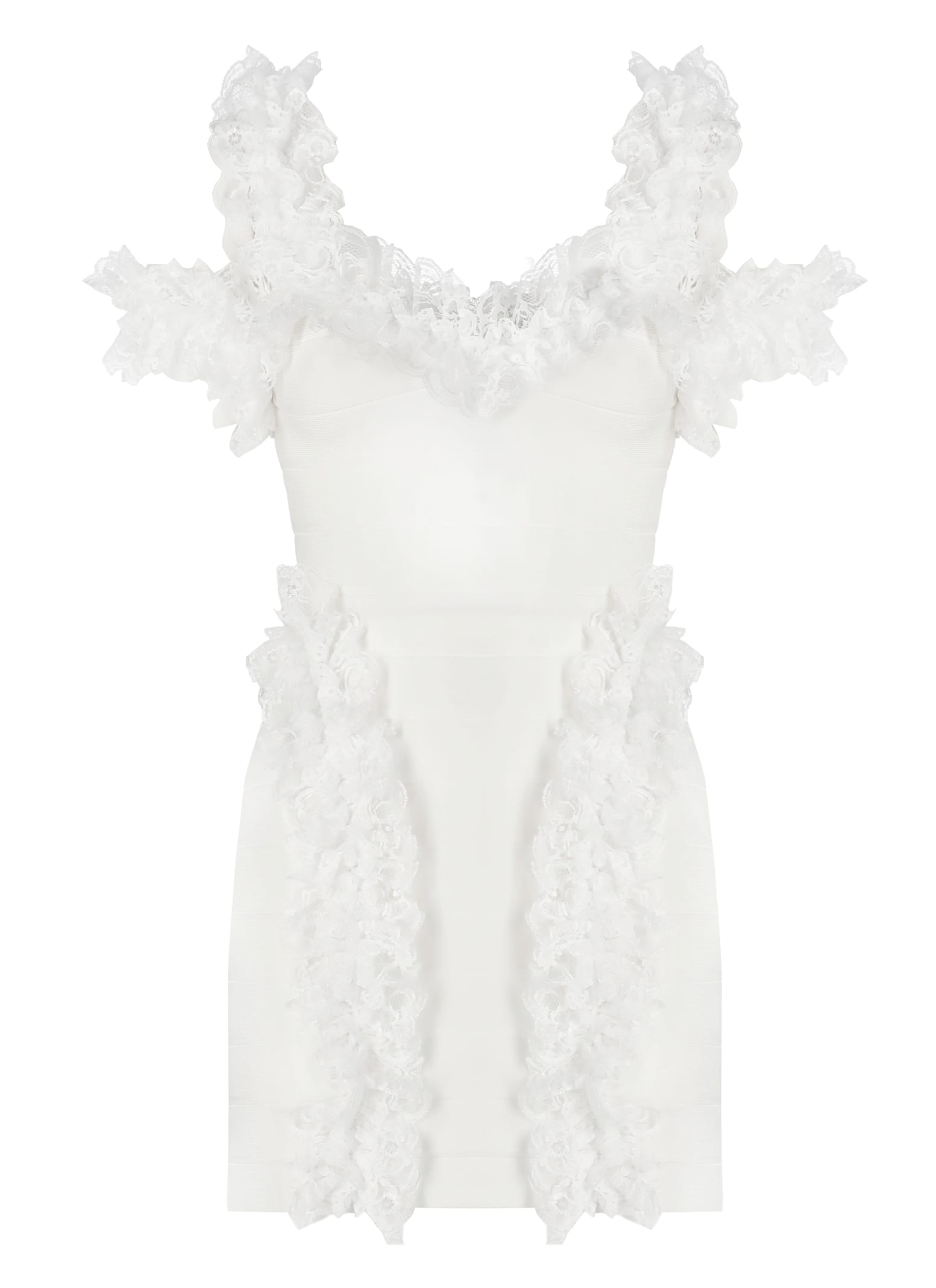Self-portrait Knit Ruffle Mini Dress