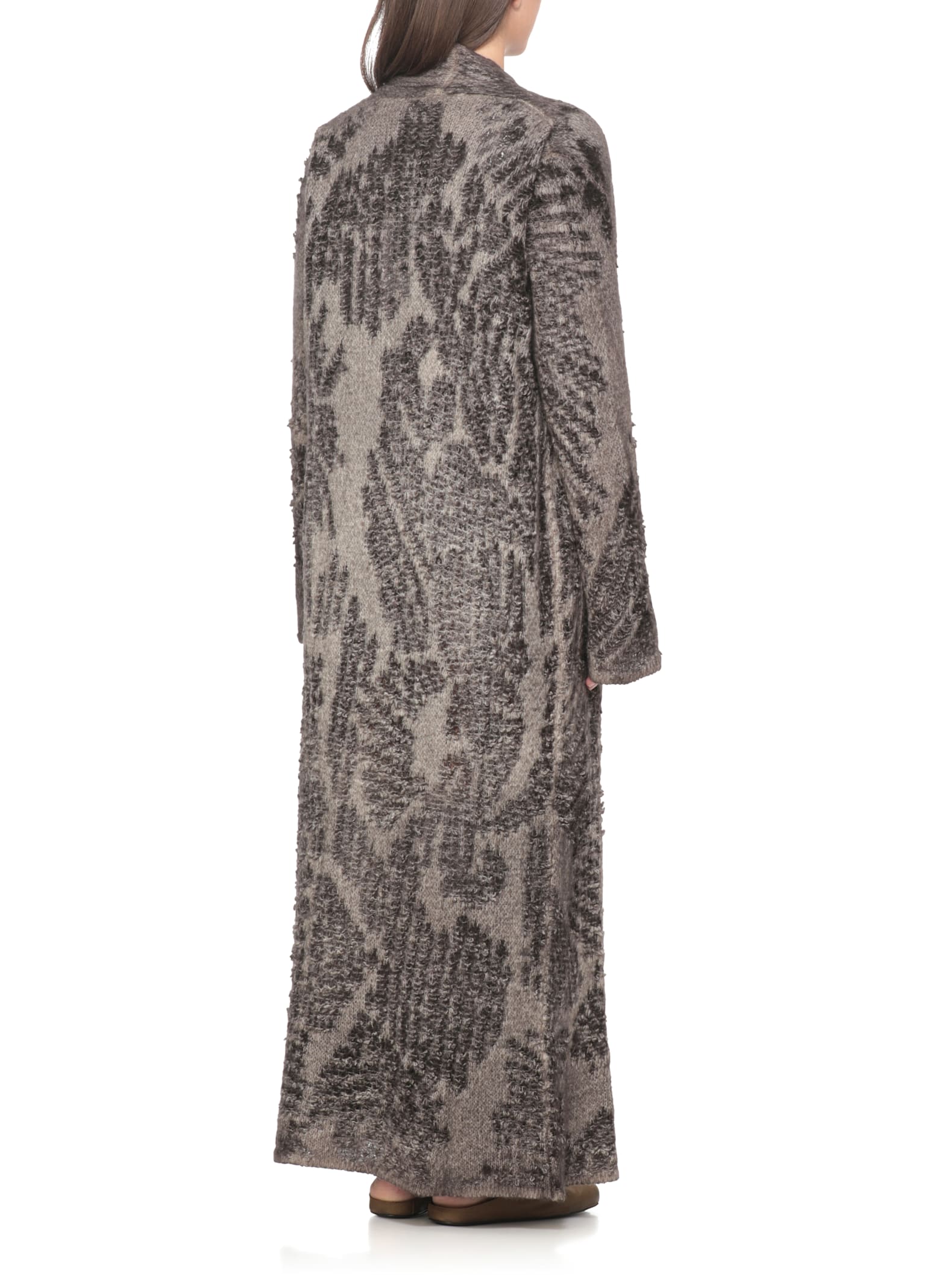 Avant Toi Wool And Cashmere Long Cardigan In Gray