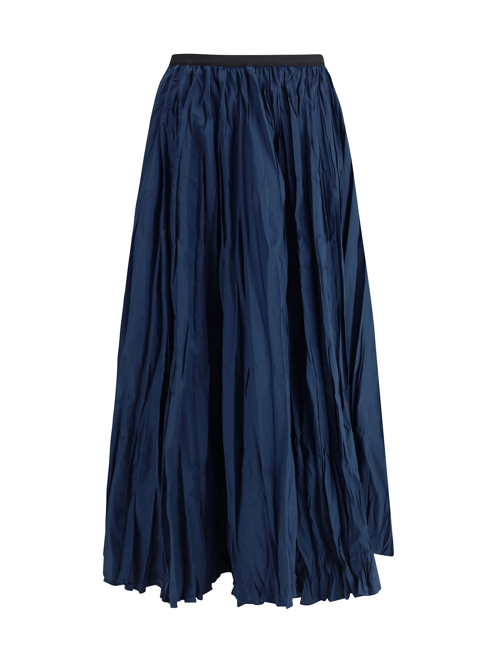 Sara Roka Crinkle-effect Design Pleated Midi Skirt In Blue