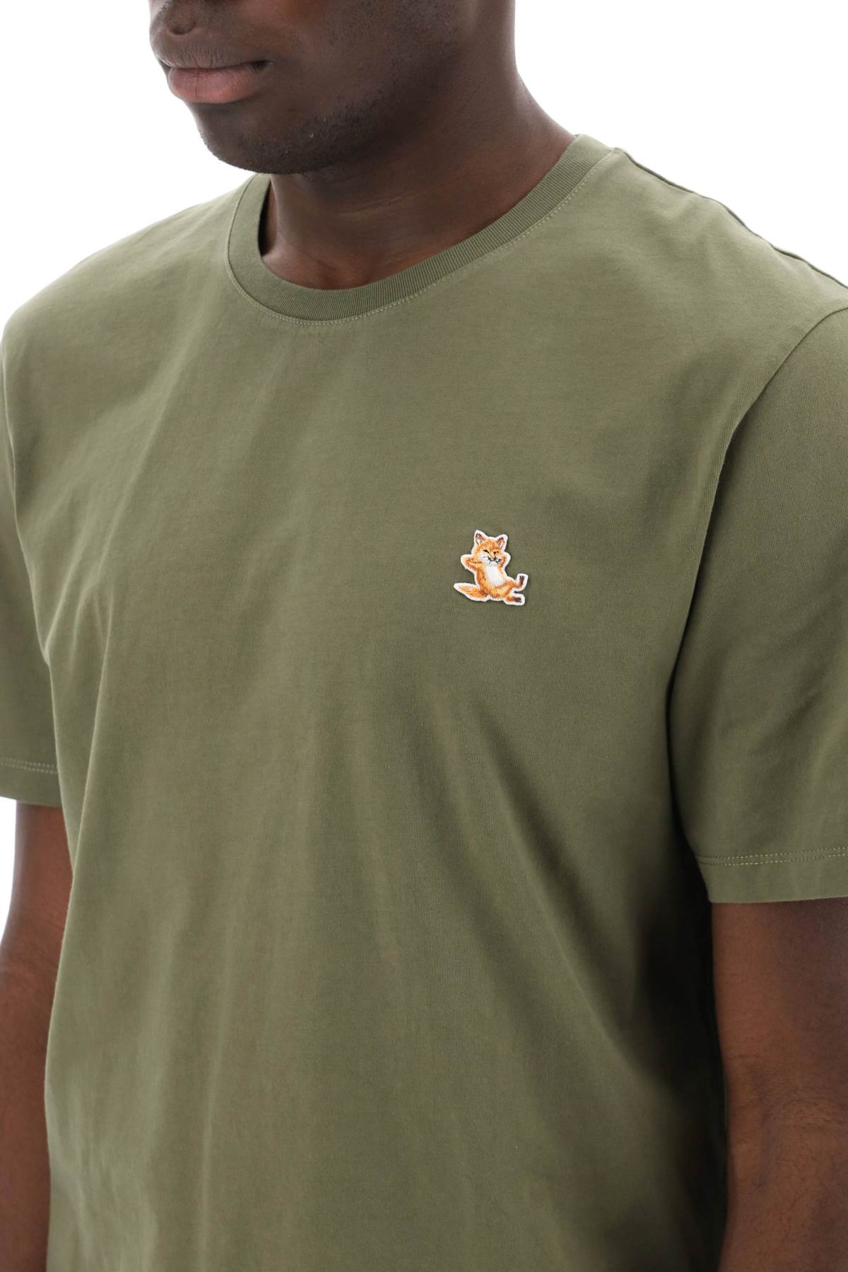 Shop Maison Kitsuné Chillax Fox T-shirt In Military Green (green)