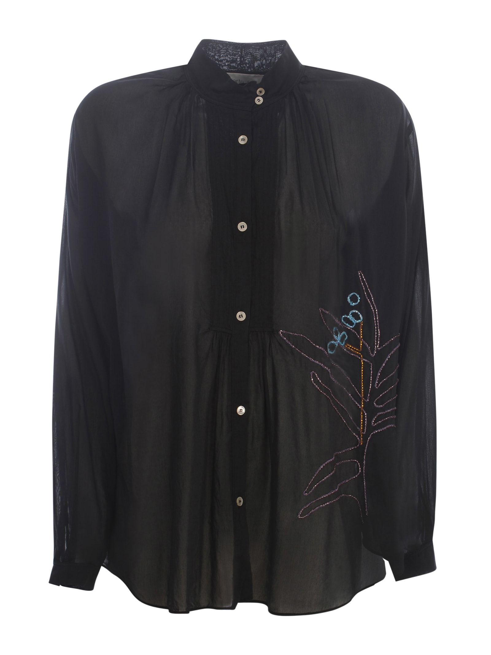 Shop Forte Forte Shirt  In Voile In Nero