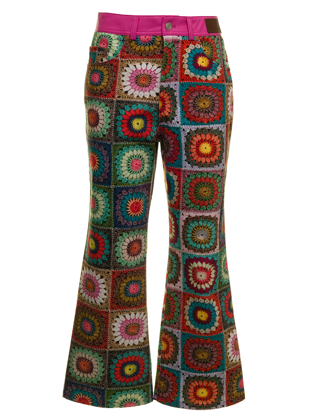 Andersson Bell Womans Multicolor Crochet Cotton Flare Pants