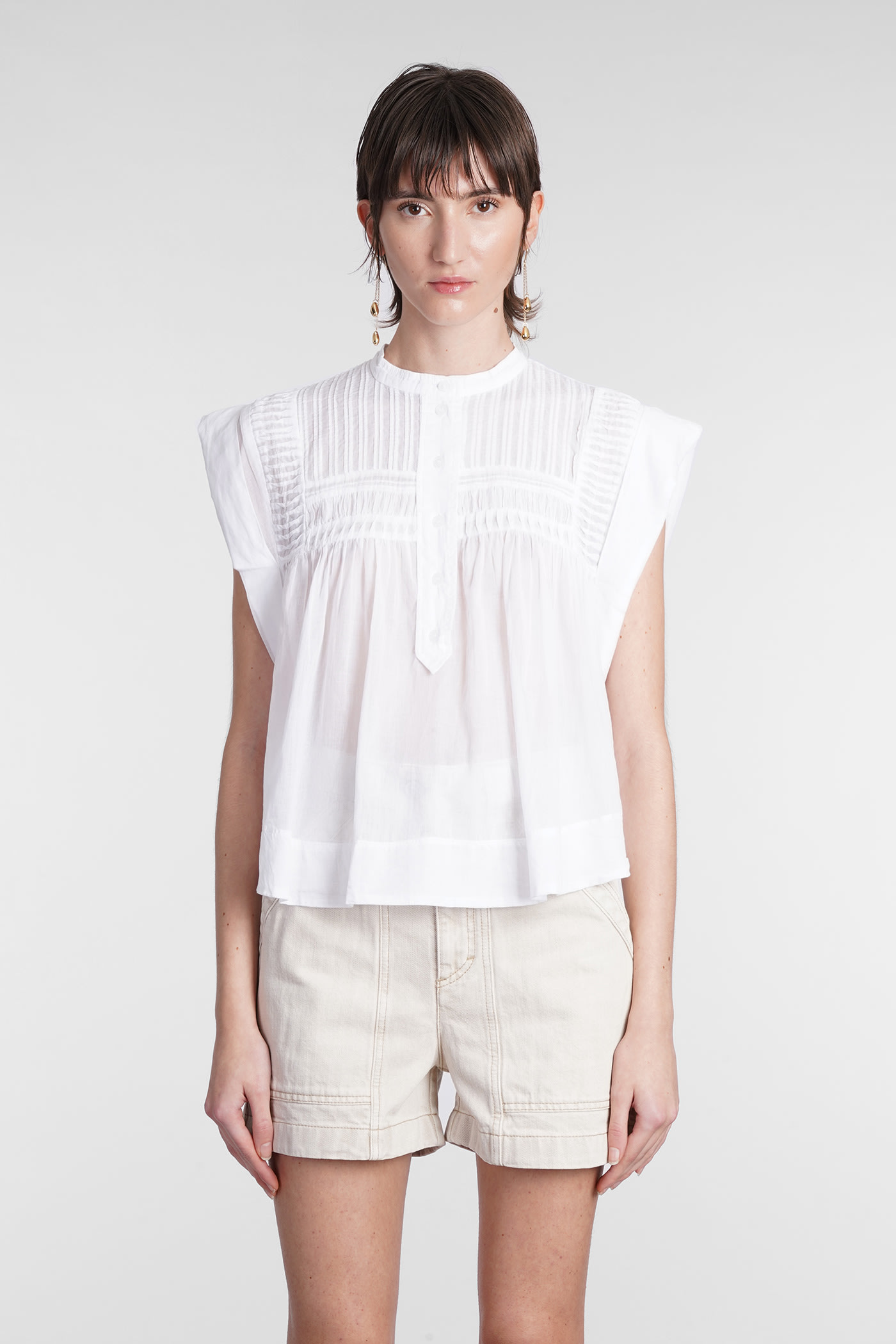 Isabel Marant Étoile Marant Étoile Woman Top Ivory Size 4 Cotton In White