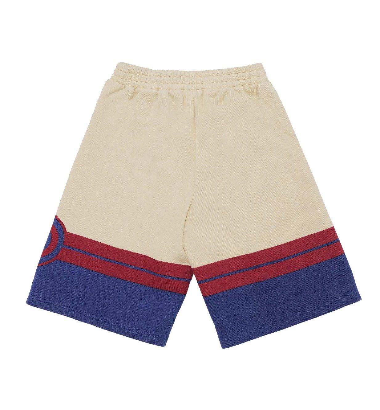 Shop Gucci Stripe Detailed Shorts In Beige