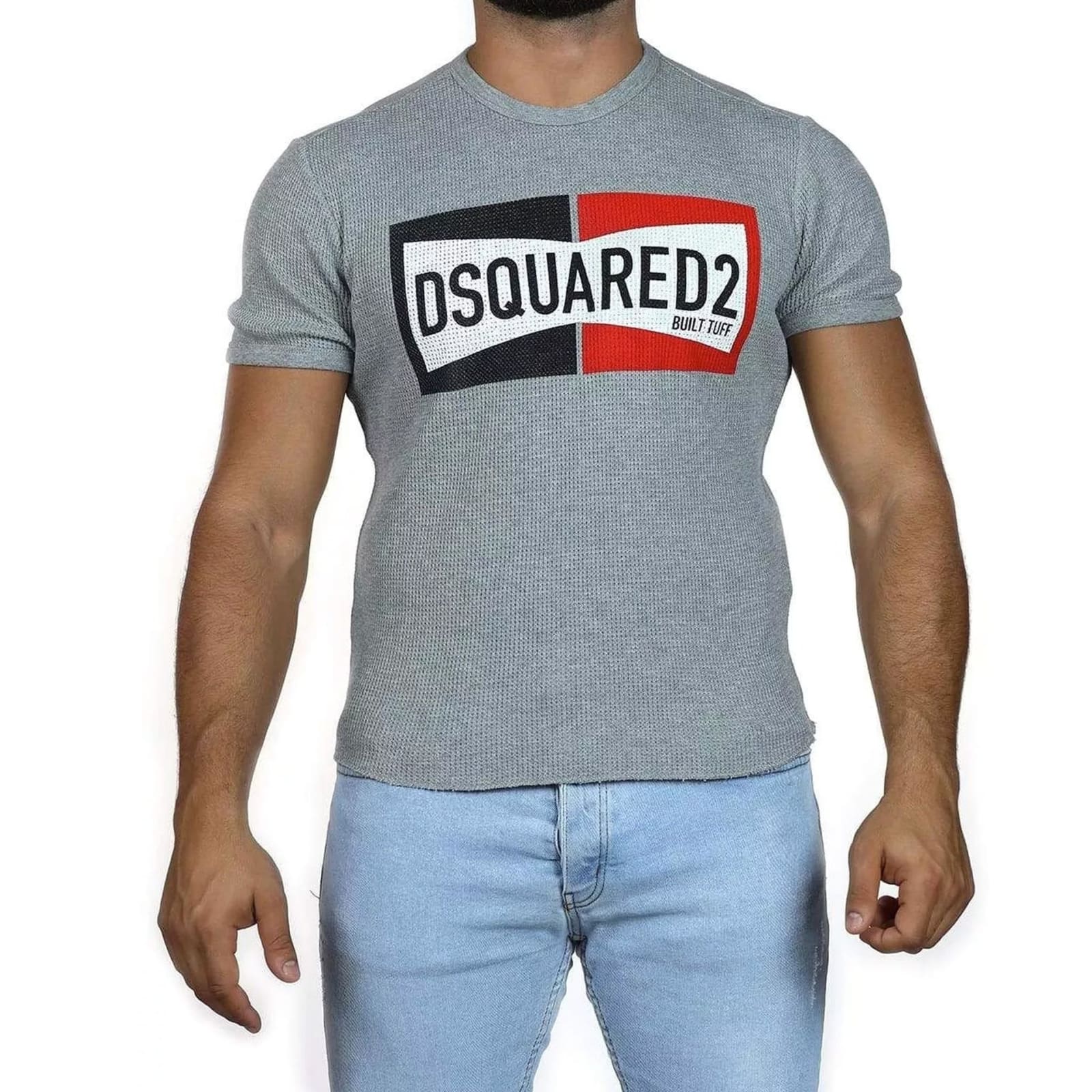 Shop Dsquared2 Two Tone Logo T-shirt In Gray