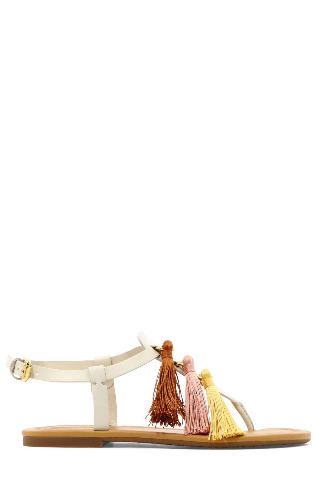 Shop See By Chloé Kime Pompom Sandals In Gesso