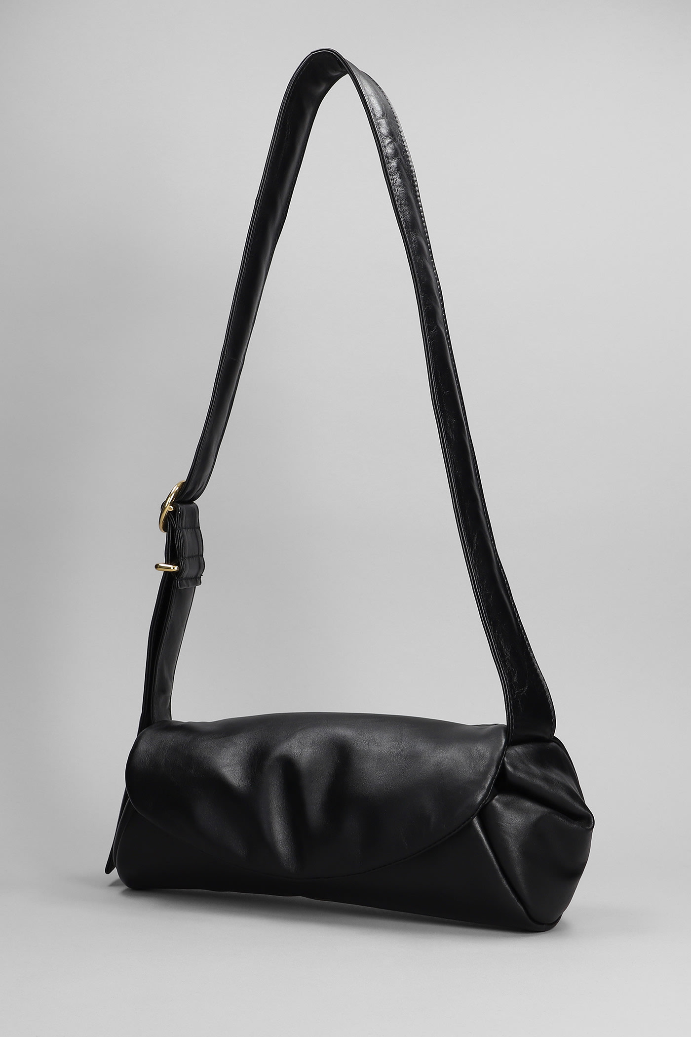 Shop Jil Sander Cannolo Piccolo Shoulder Bag In Black Leather