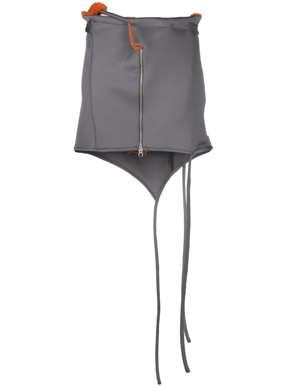 Ottolinger Zipped Mini Skirt In Gray