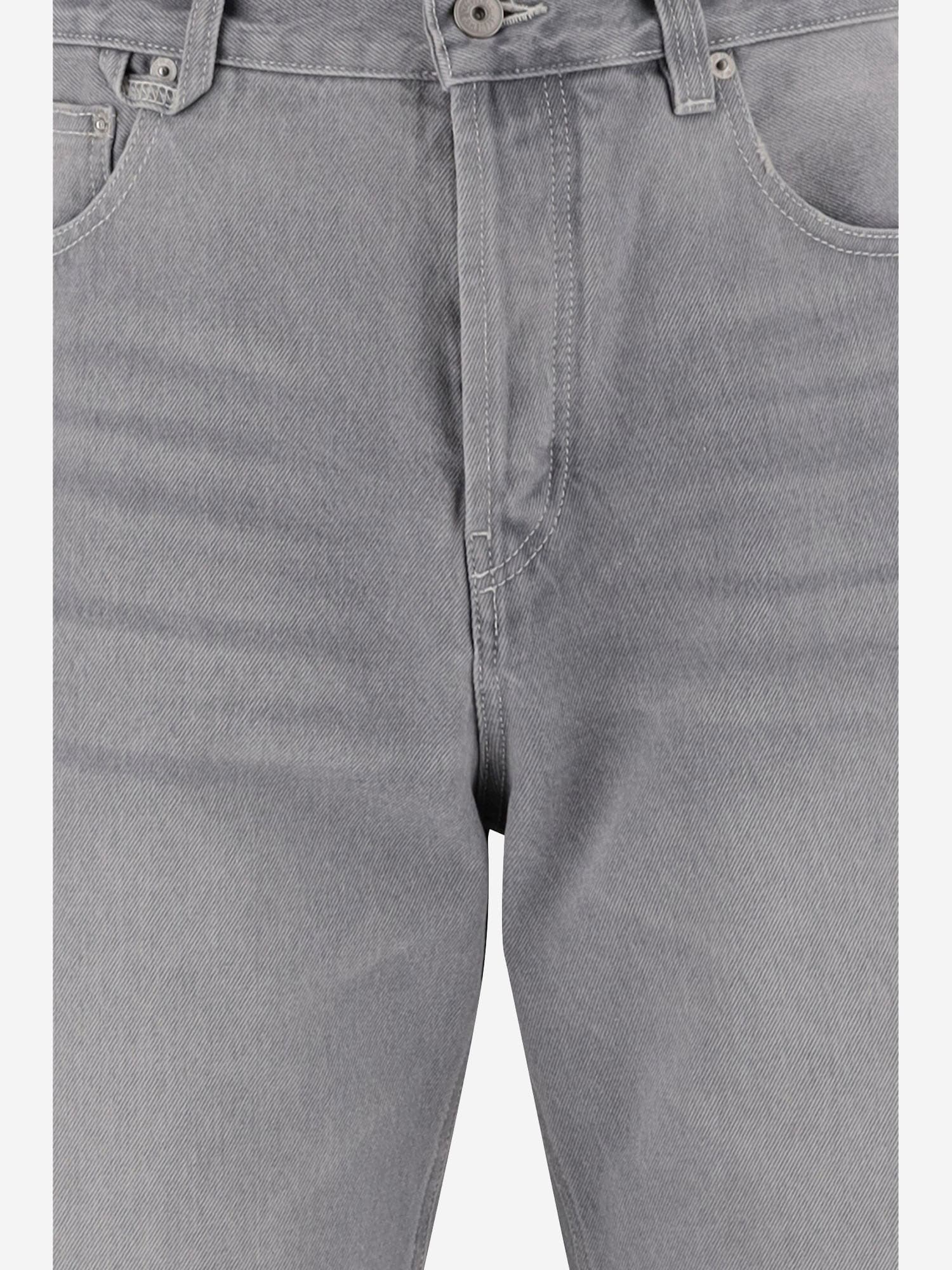 Shop Jacquemus Cotton Denim Jeans In 95a Grey/off White