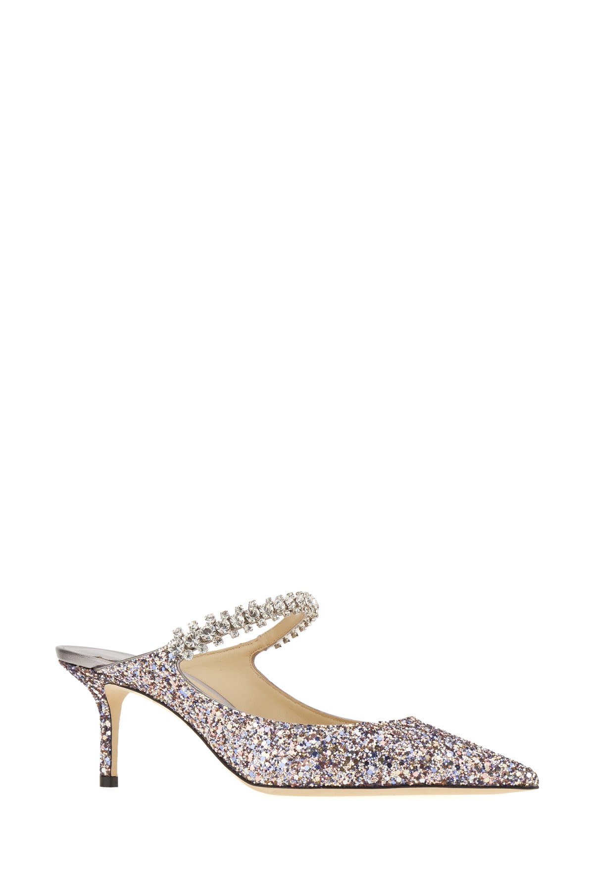 Shop Jimmy Choo Embellished Fabric Bing 65 Slingbacks In Sprinklemix