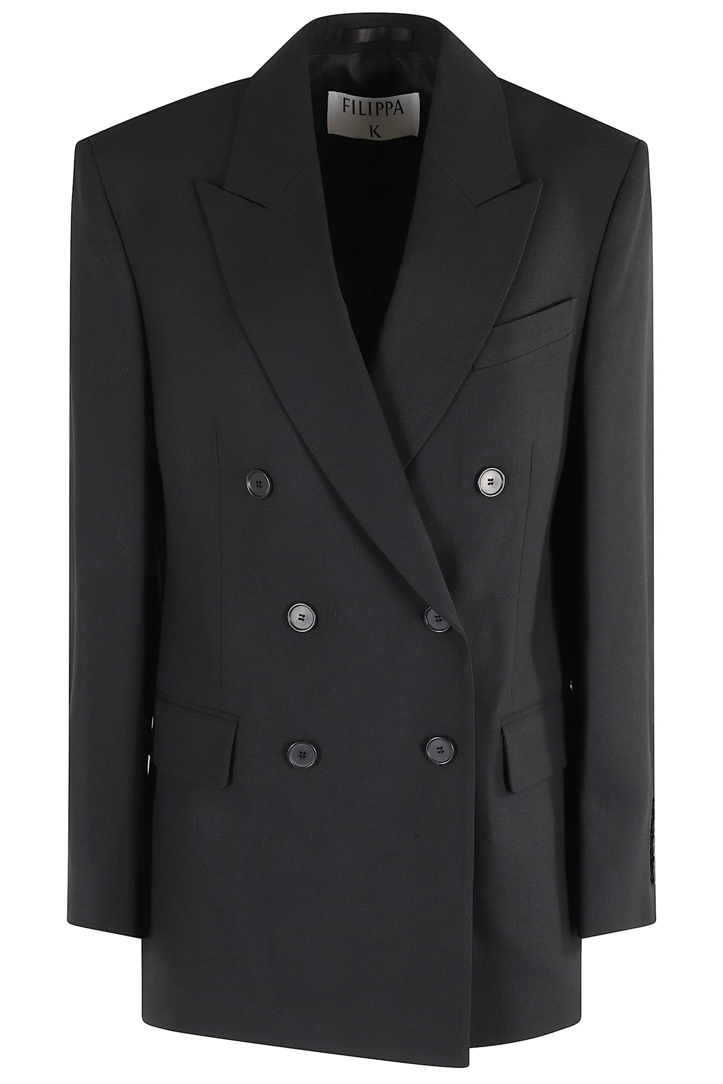 Filippa K Tailored Double-breasted Blazer With Peaked Lapel In Black