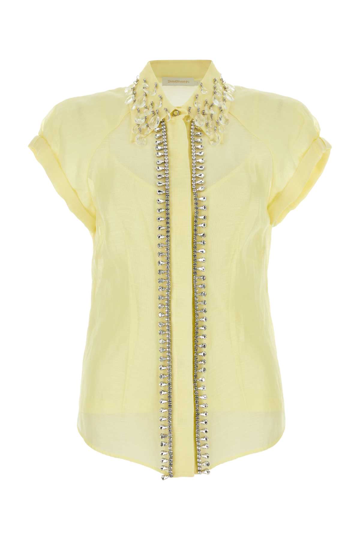 Pastel Yellow Linen Blend Matchmaker Shirt