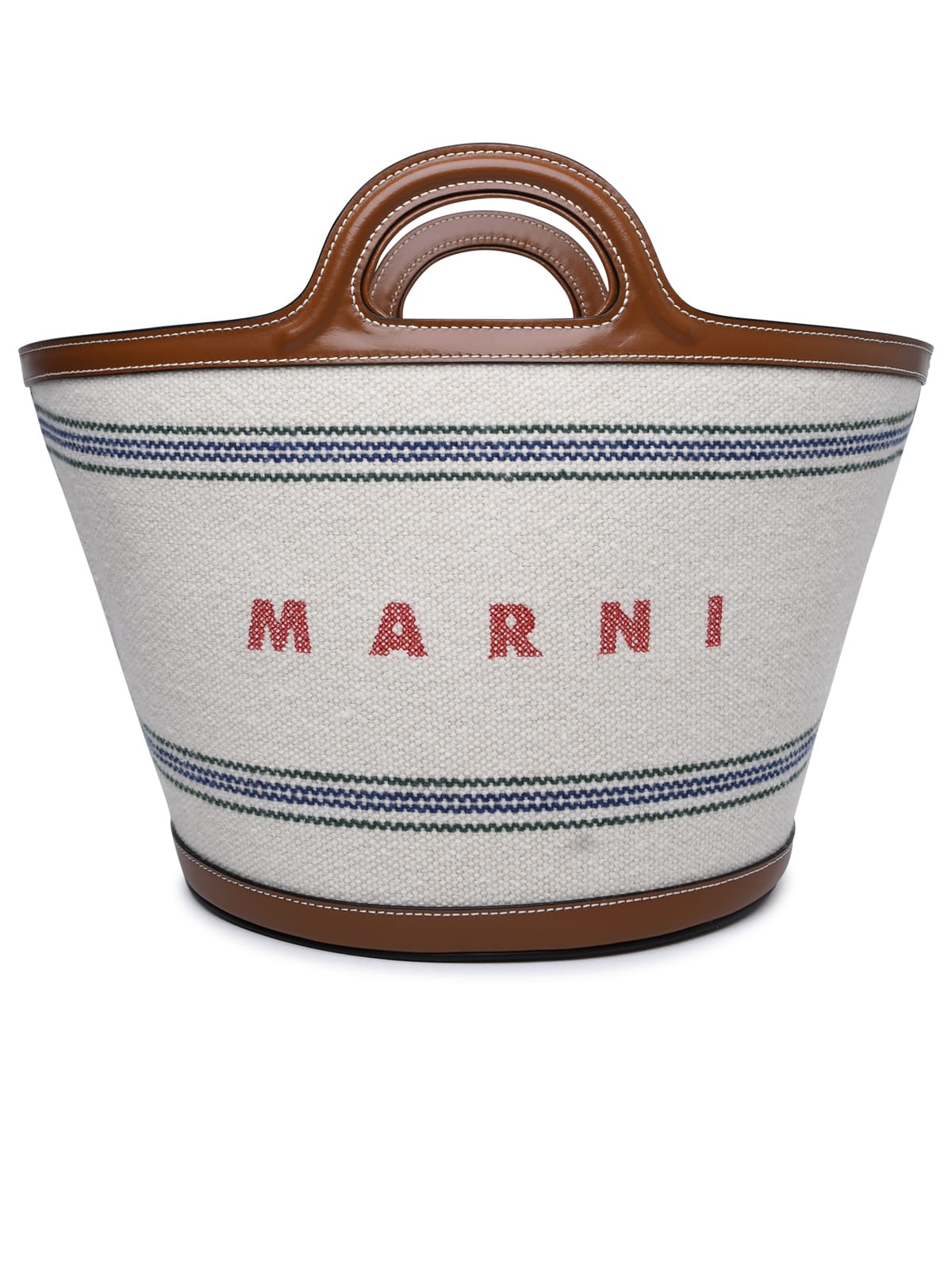 Shop Marni Tropicalia Multicolor Cotton Blend Bag In Bianco