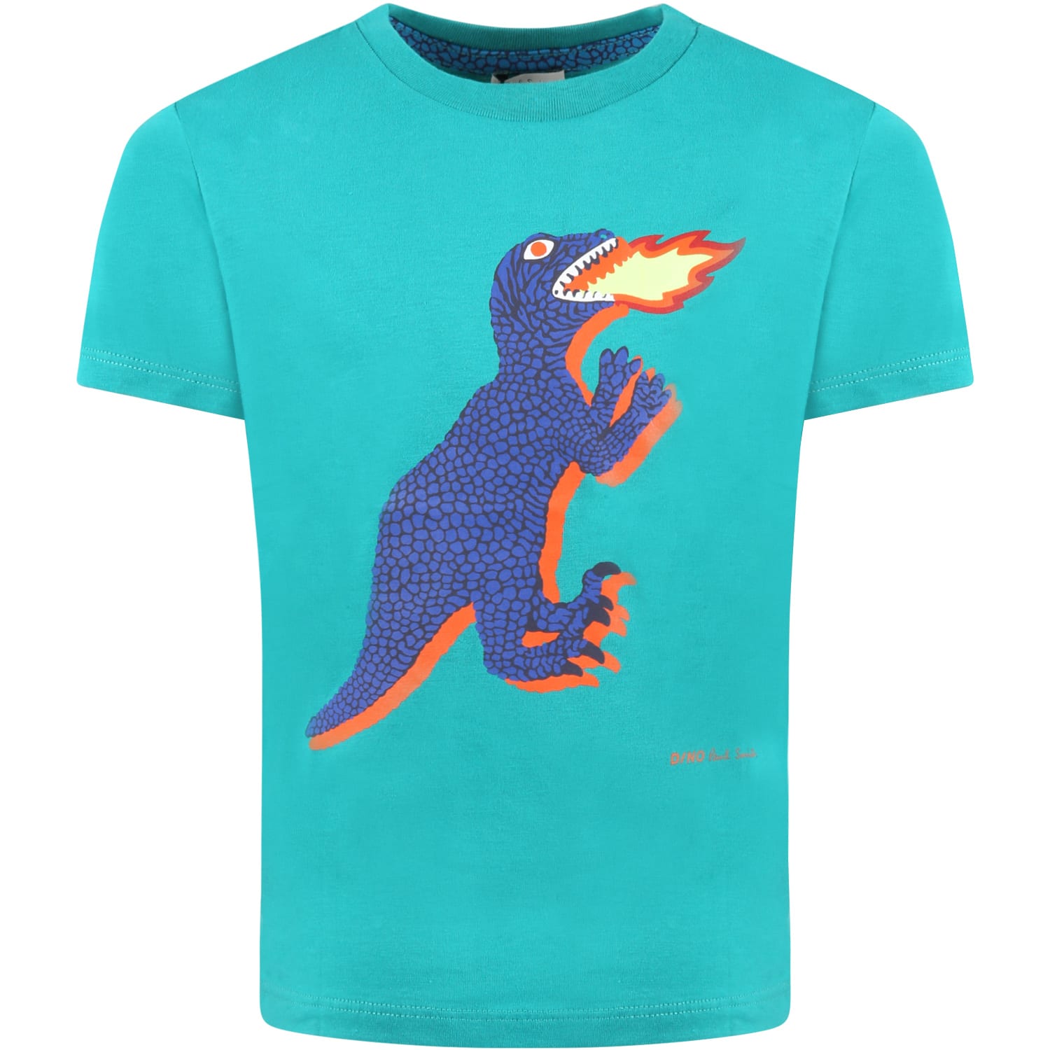 Paul Smith Junior Green T-shirt For Boy With Dino