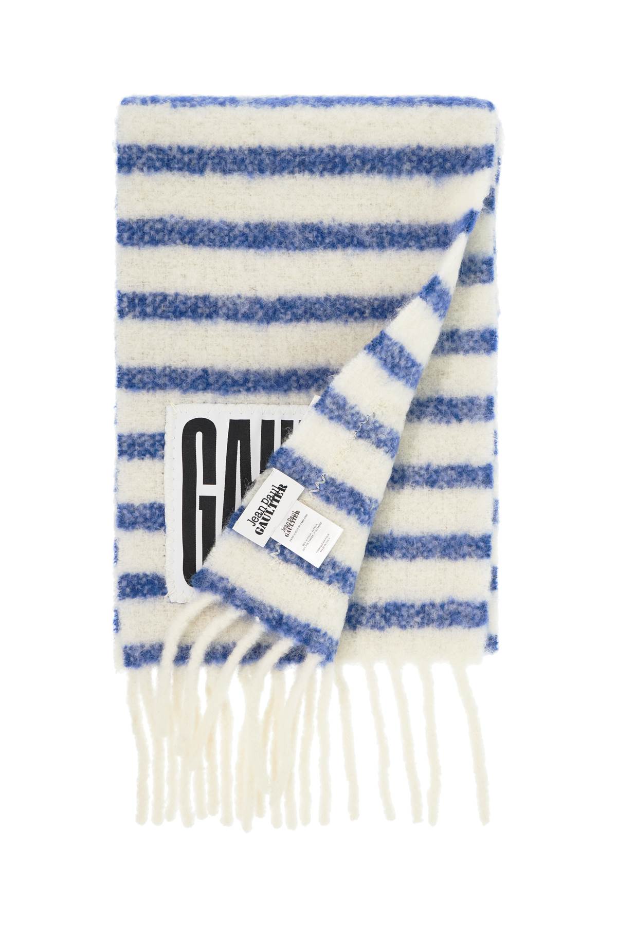 Shop Jean Paul Gaultier Striped Alpaca Blend Mariniã¨re Scar In White/blue (white)