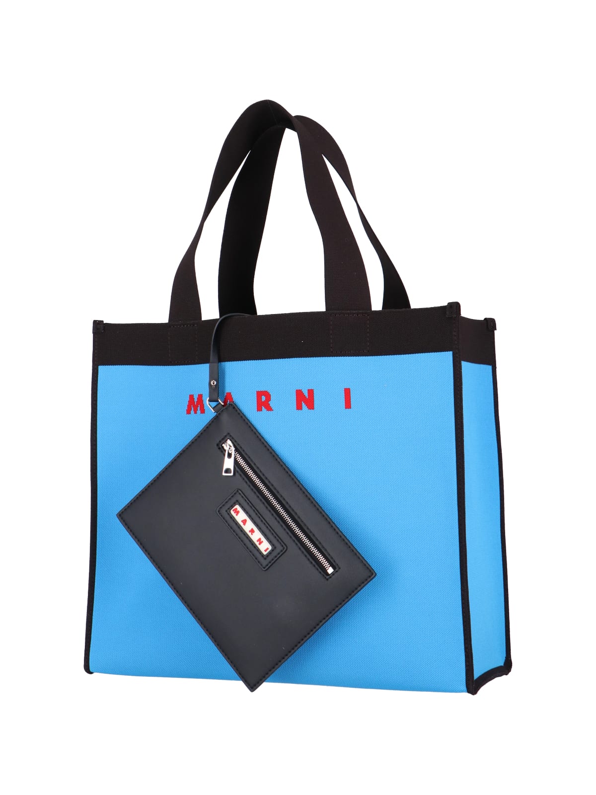 Shop Marni Logo Tote Bag In Blue
