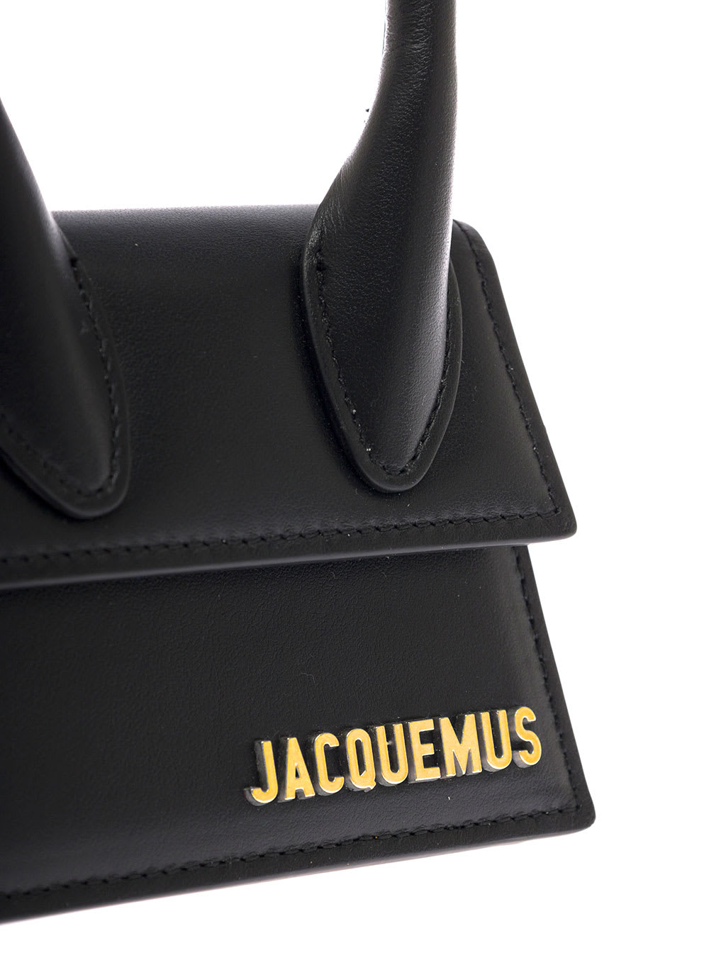 Shop Jacquemus Le Chiquito Noeud Black Crossbody Bag With Logo Detail In Leather Woman