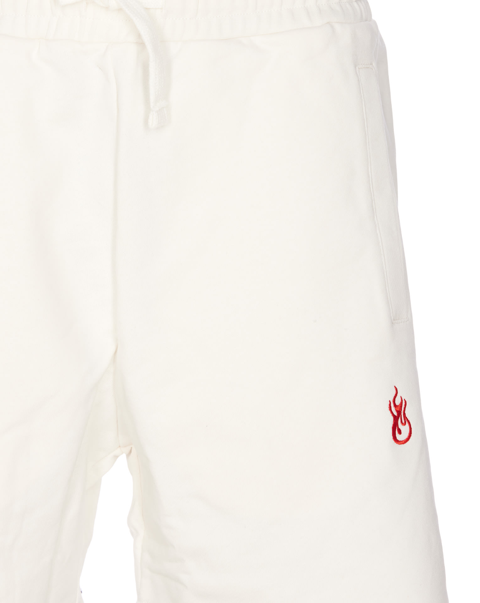 Shop Vision Of Super Flames Logo Shorts In White
