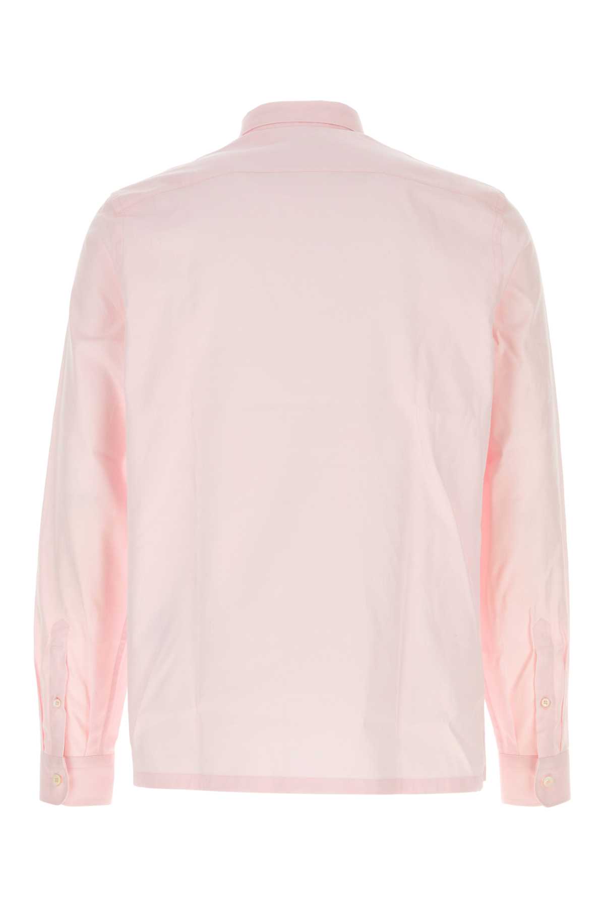 Shop Prada Pink Poplin Shirt In Rosa