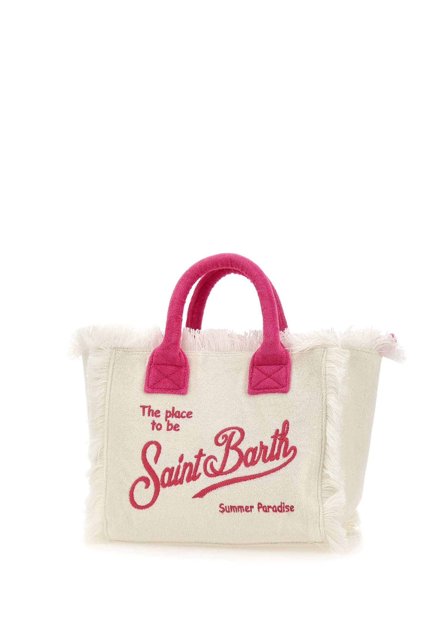 Shop Mc2 Saint Barth Colette Sponge Bag In White/ Pink