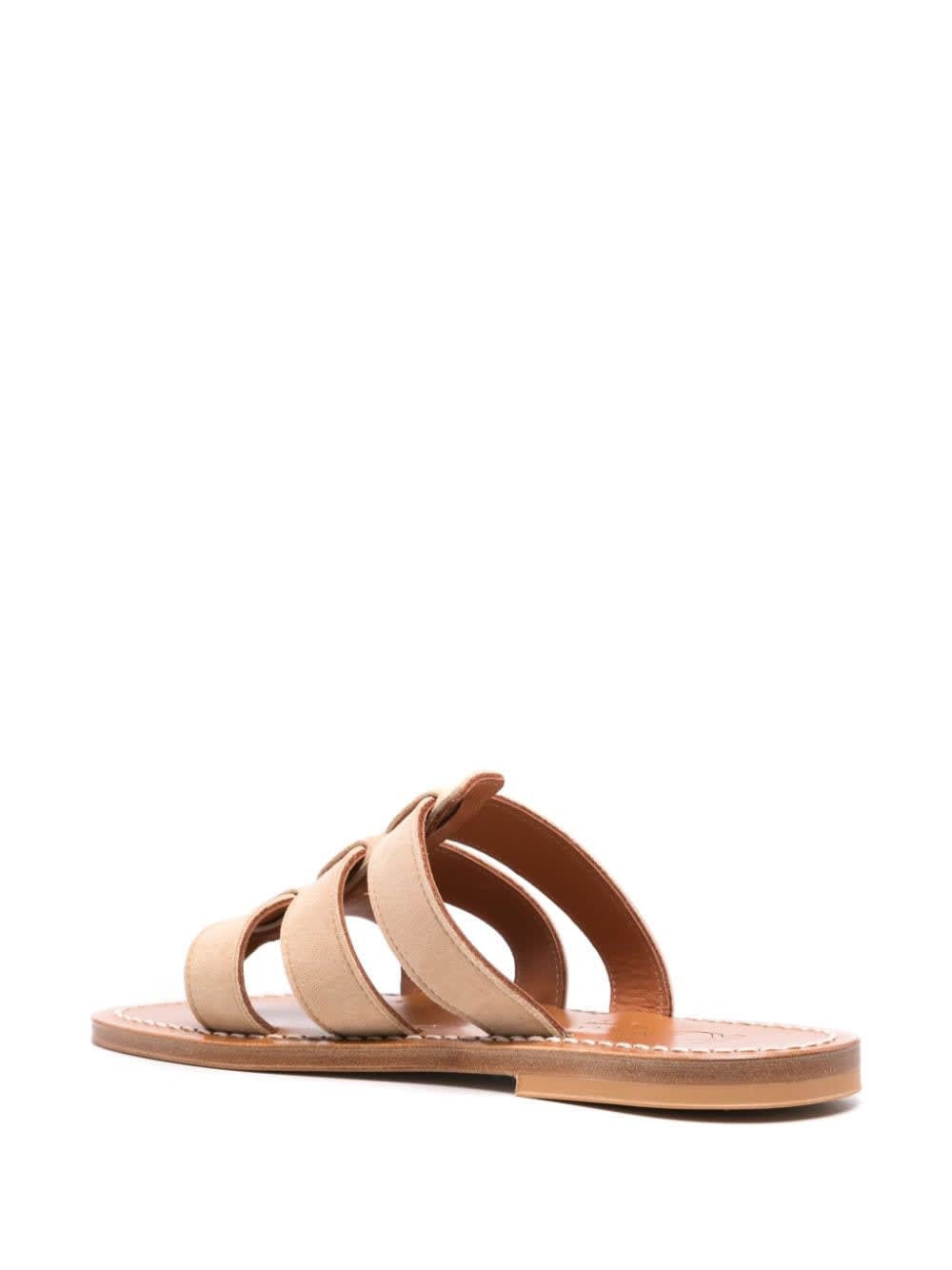 Kjacques K.jacques Dolon Leather Flat Mules In Brown