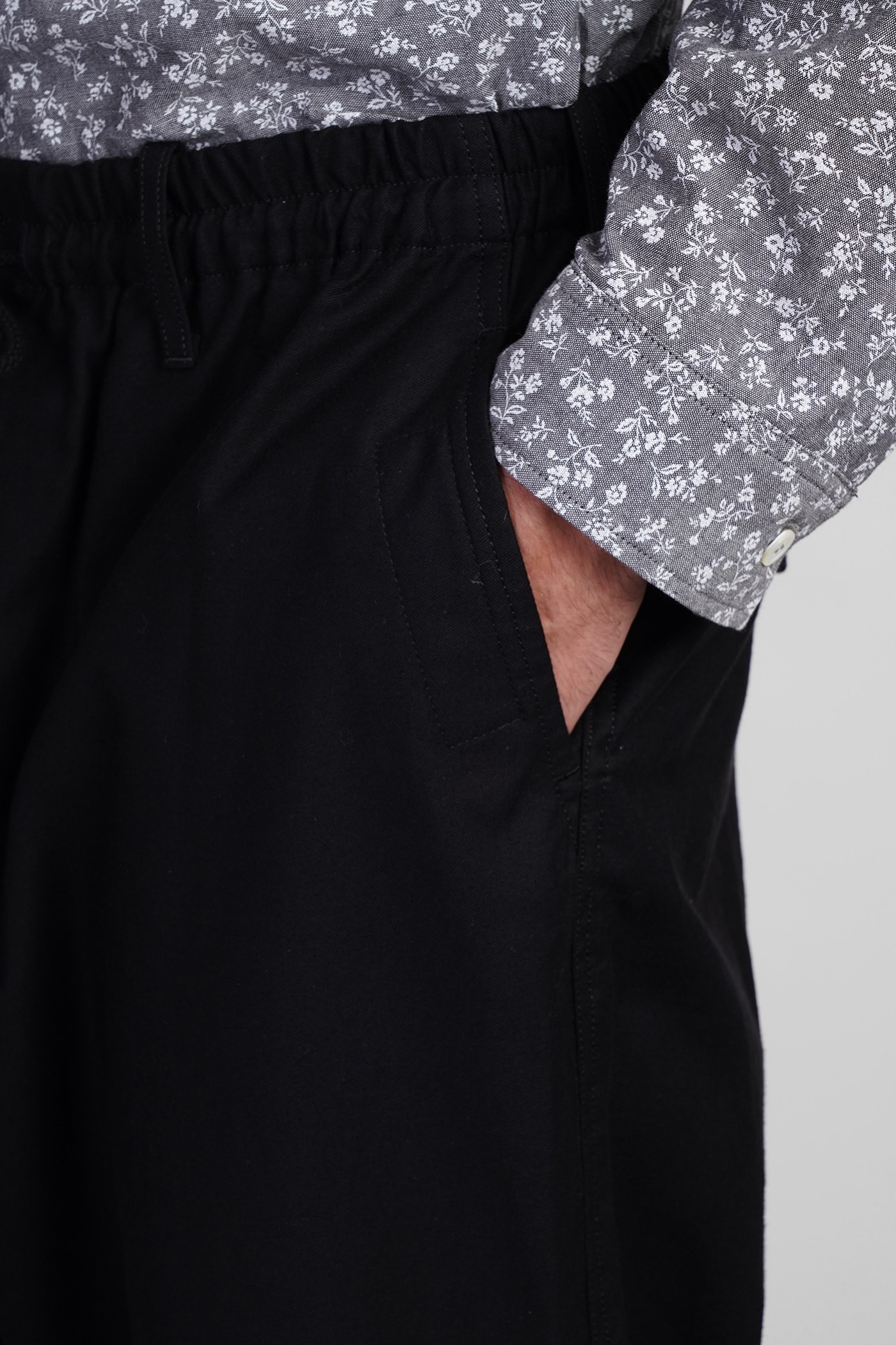 Shop Yohji Yamamoto Pants In Black Cotton