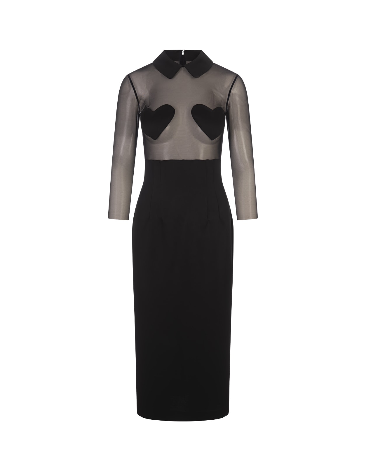 Blumarine Black Midi Dress With Applications