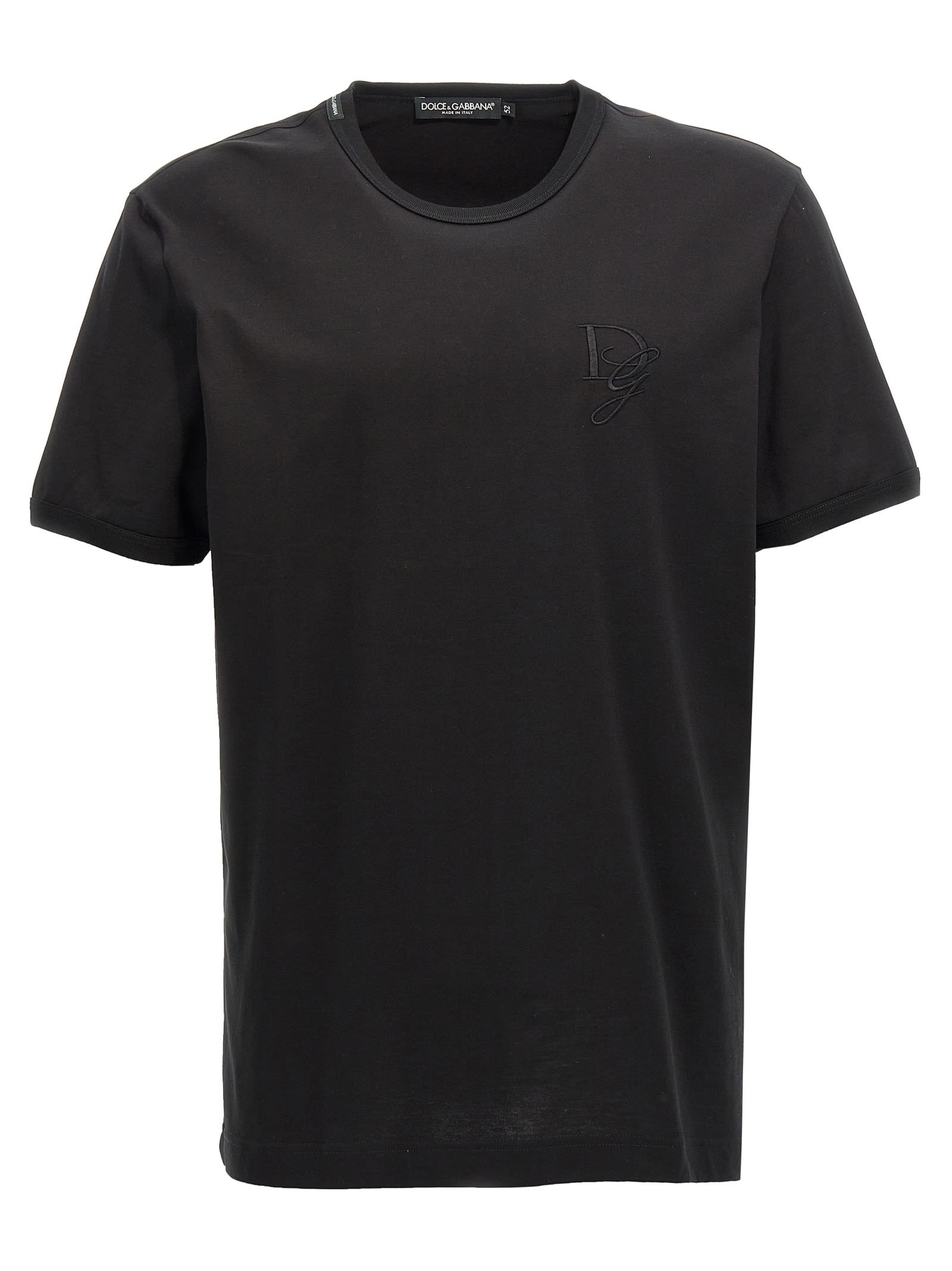 Shop Dolce & Gabbana Logo Embroidery T-shirt In Black