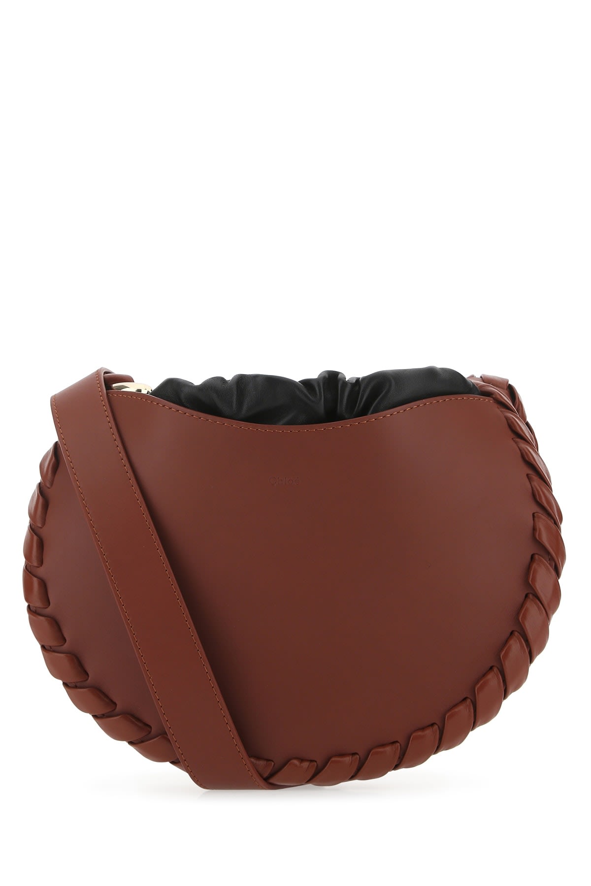 Shop Chloé Brick Leather Small Mate Crossbody Bag In 27s