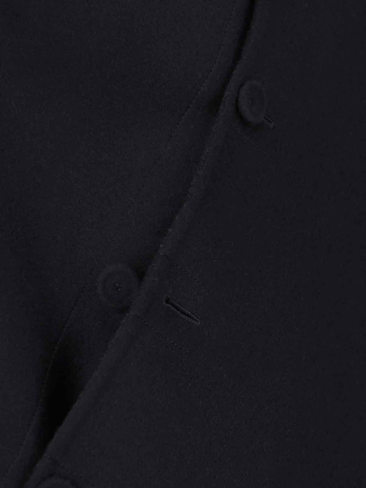 Fendi Wool Cape With Collar And Draped Shape In Black