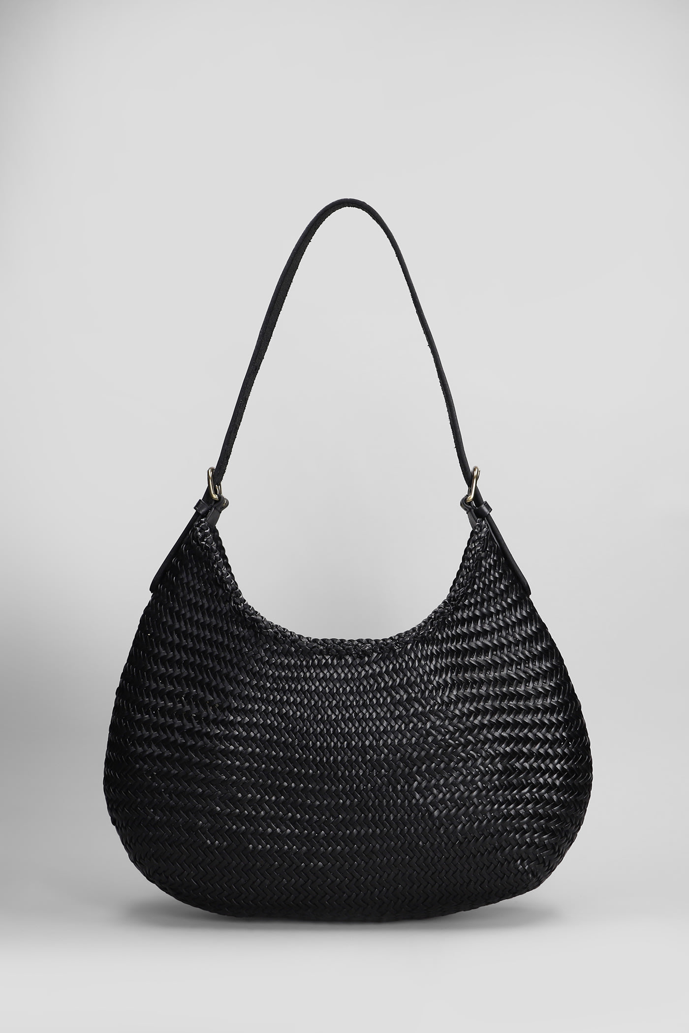 Luna Mezza Tote In Black Leather