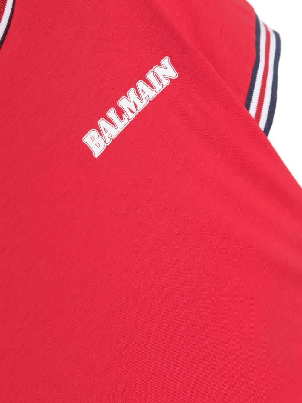 Shop Balmain T-shirt Con Logo In Red