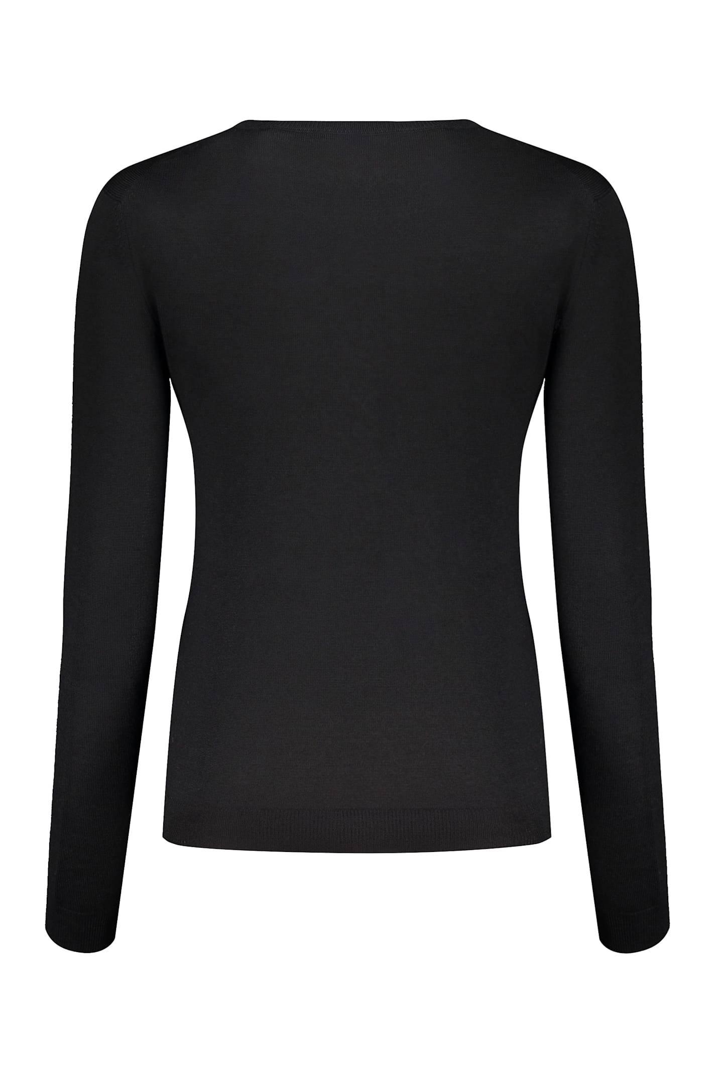Valentino Intarsia-knit Logo Jumper In Black