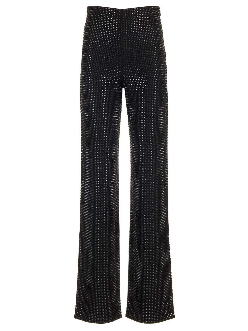 Shop Roland Mouret Embellished Boot Cut Trousers In Black