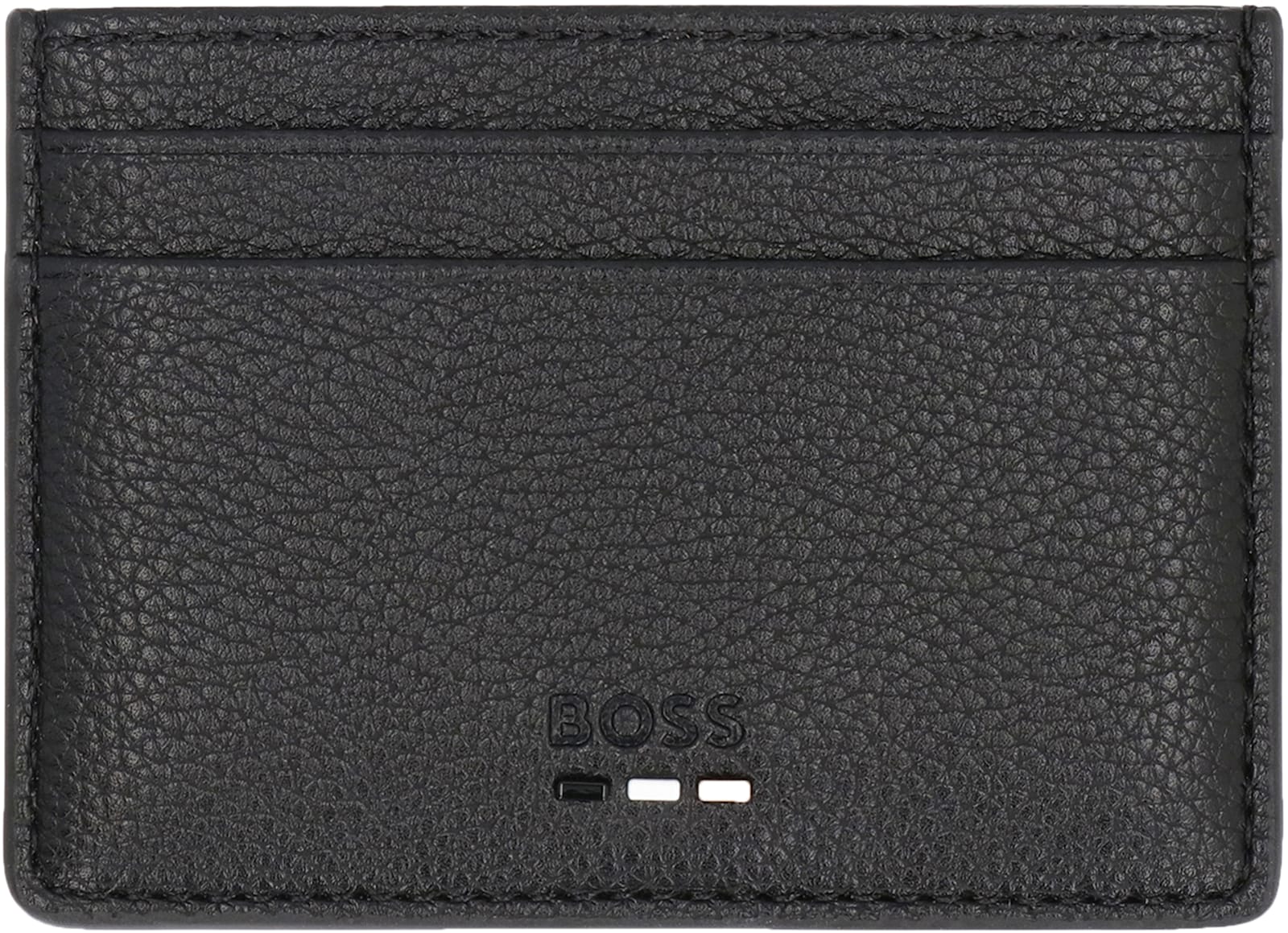 Hugo Boss Vegan Leather Card Holder In Black