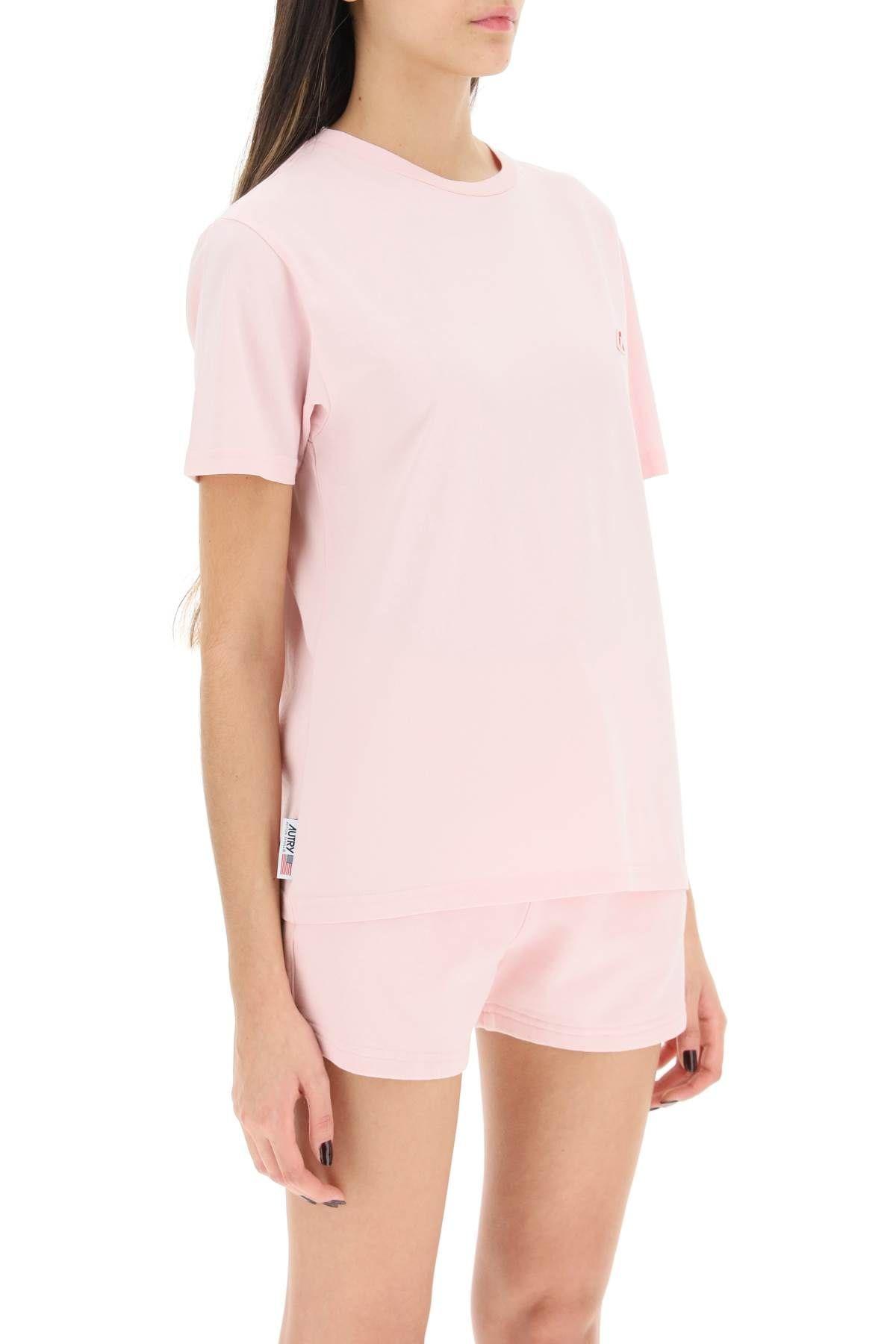 Autry Logo Patch T-shirt In Pink (pink)