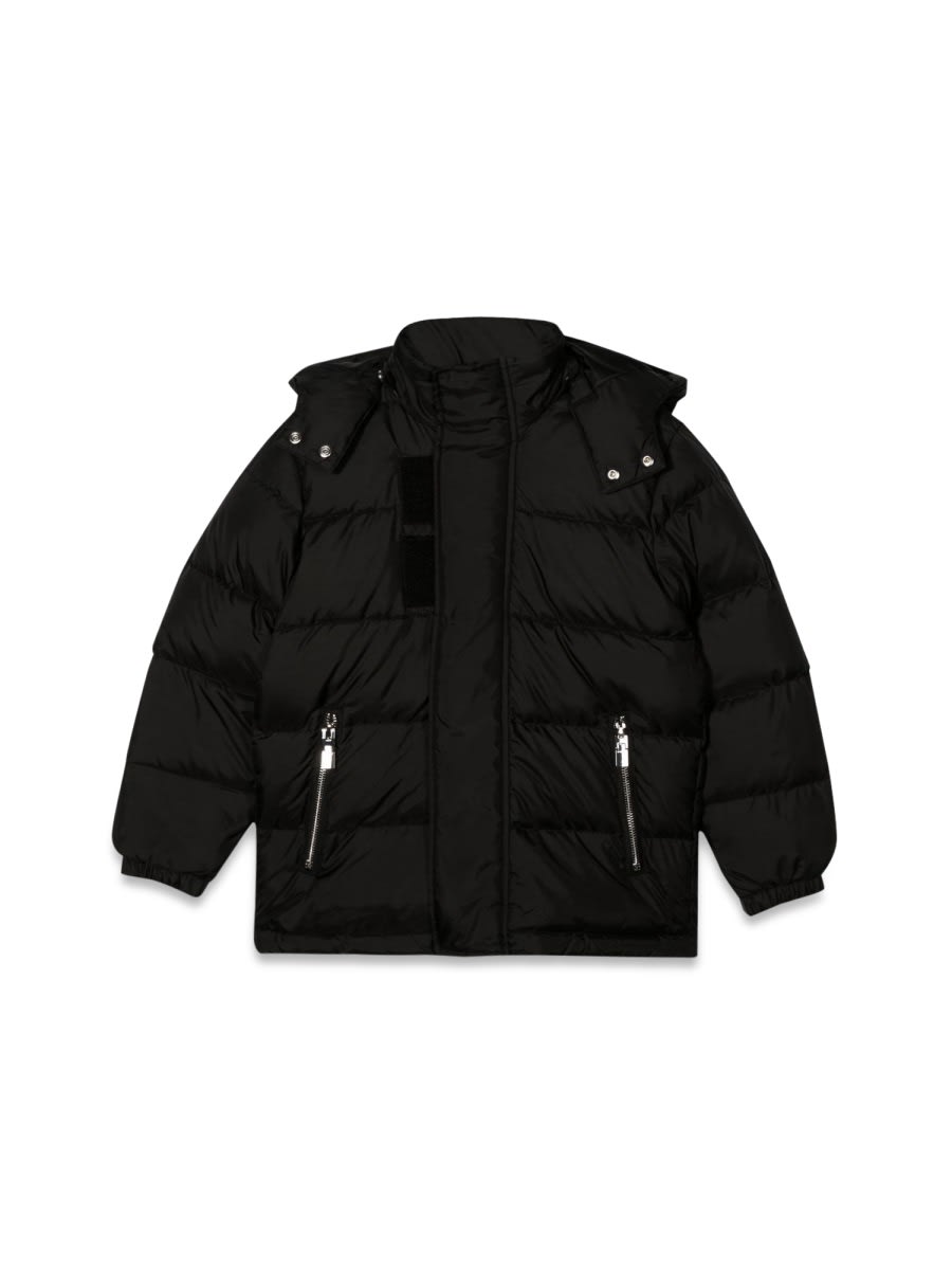 Givenchy Kids Logo Embroidered Long-sleeved Hooded Jacket In Black