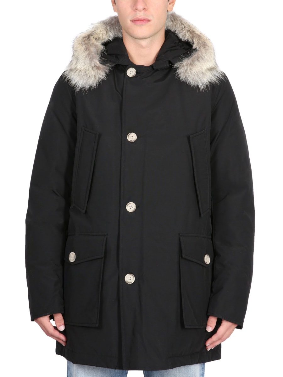 Shop Woolrich Down Jacket Arctic In Black