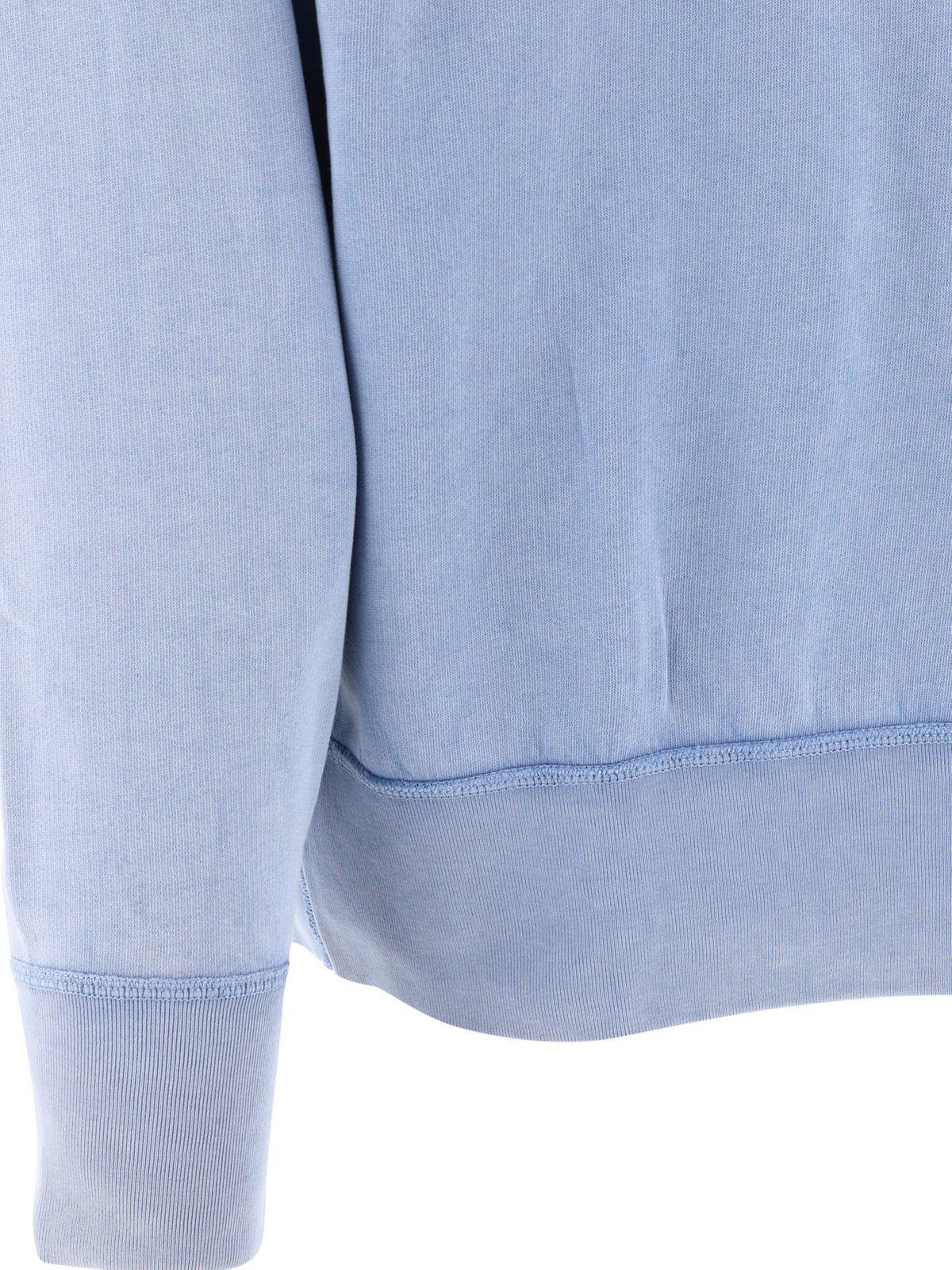 Shop Ralph Lauren Graphic-printed Crewneck Sweatshirt In Southport Blue
