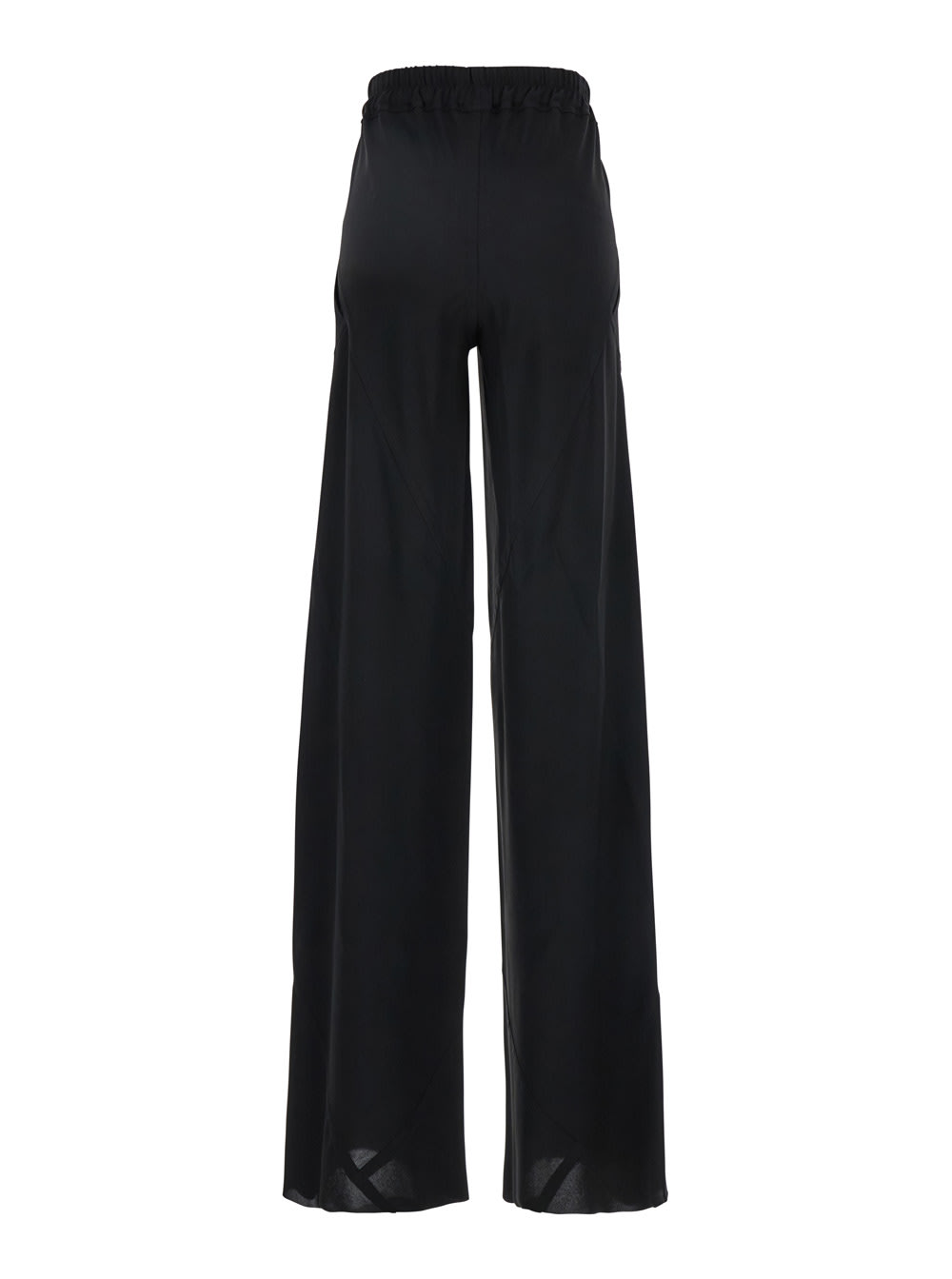 Shop Rick Owens Black Wide Leg Pants In Tech Fabric Woman