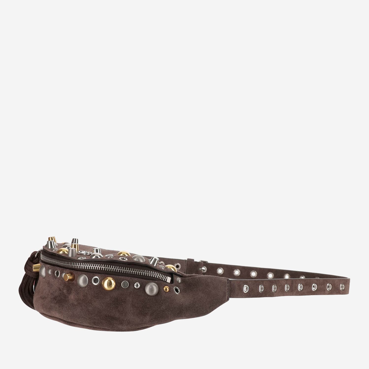 Valentino Garavani Nellcôte Pouch In Suede In Dark Brown