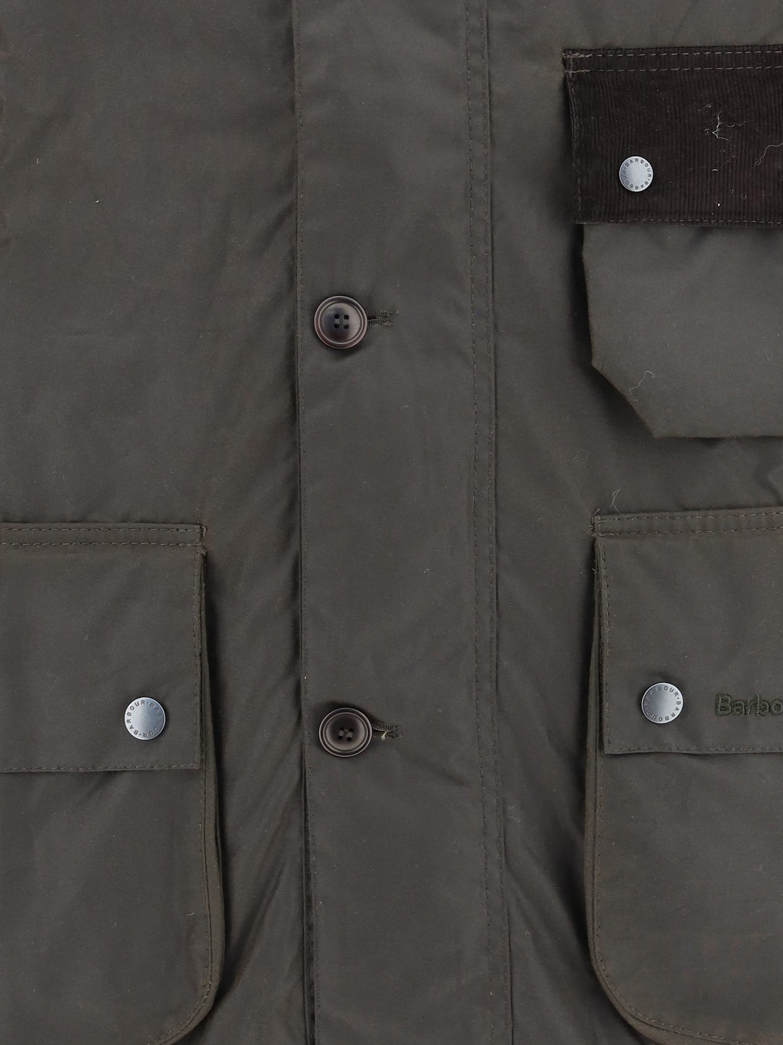 Barbour Solway Trench Waxed Coat In Green