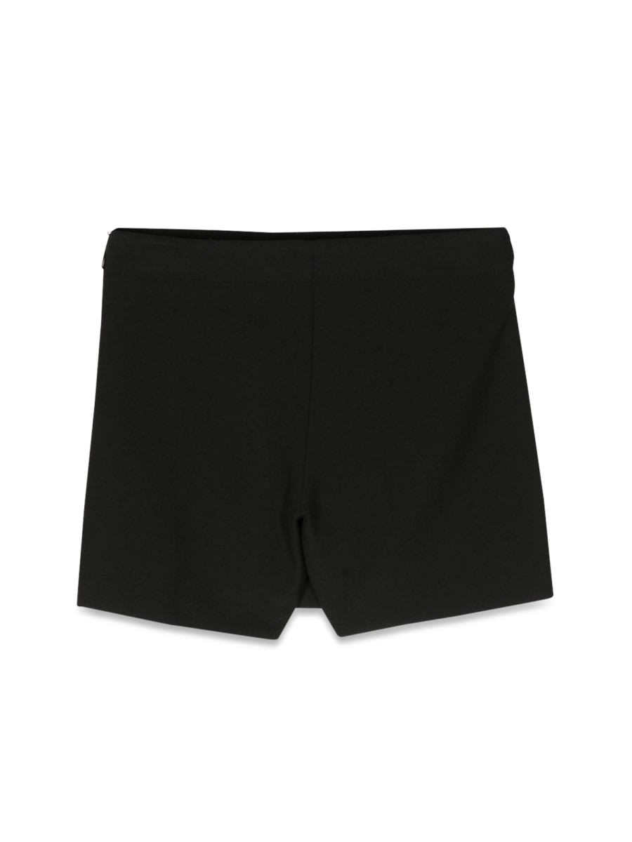 Shop Versace Stretch Cady Shorts In Black