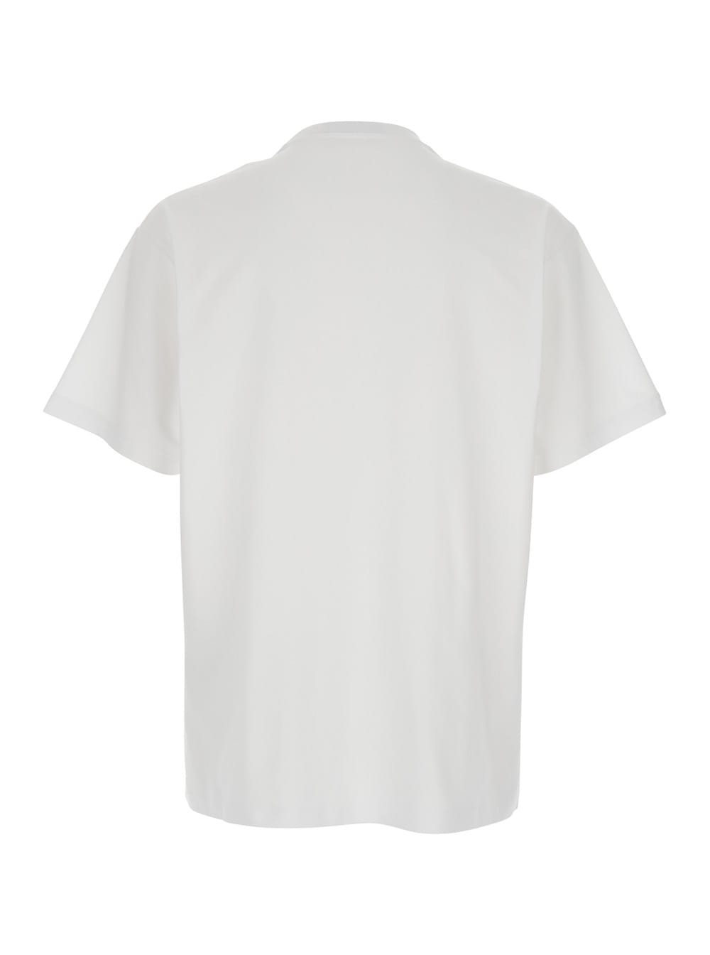 Gucci Men White Crewneck T-shirt Wth Maxi Web Print With Logo Lettering On The Front In Cotton Man In White
