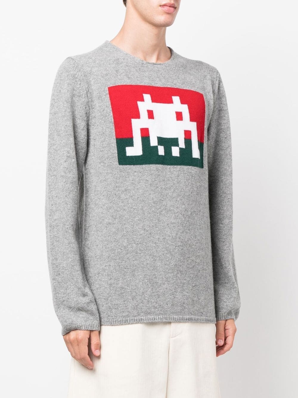Comme Des Garçons Crew Neck Wool Sweater In Gray