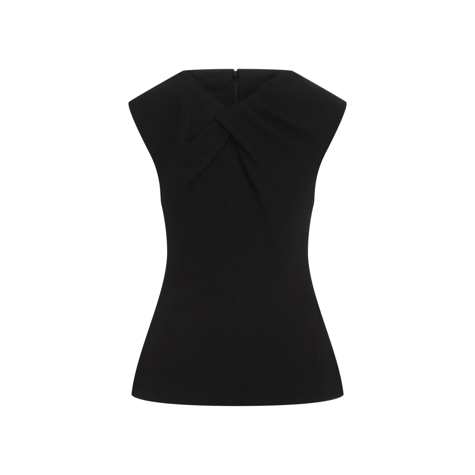 Jil Sander Sleeveless Pleated Neck Top In Black
