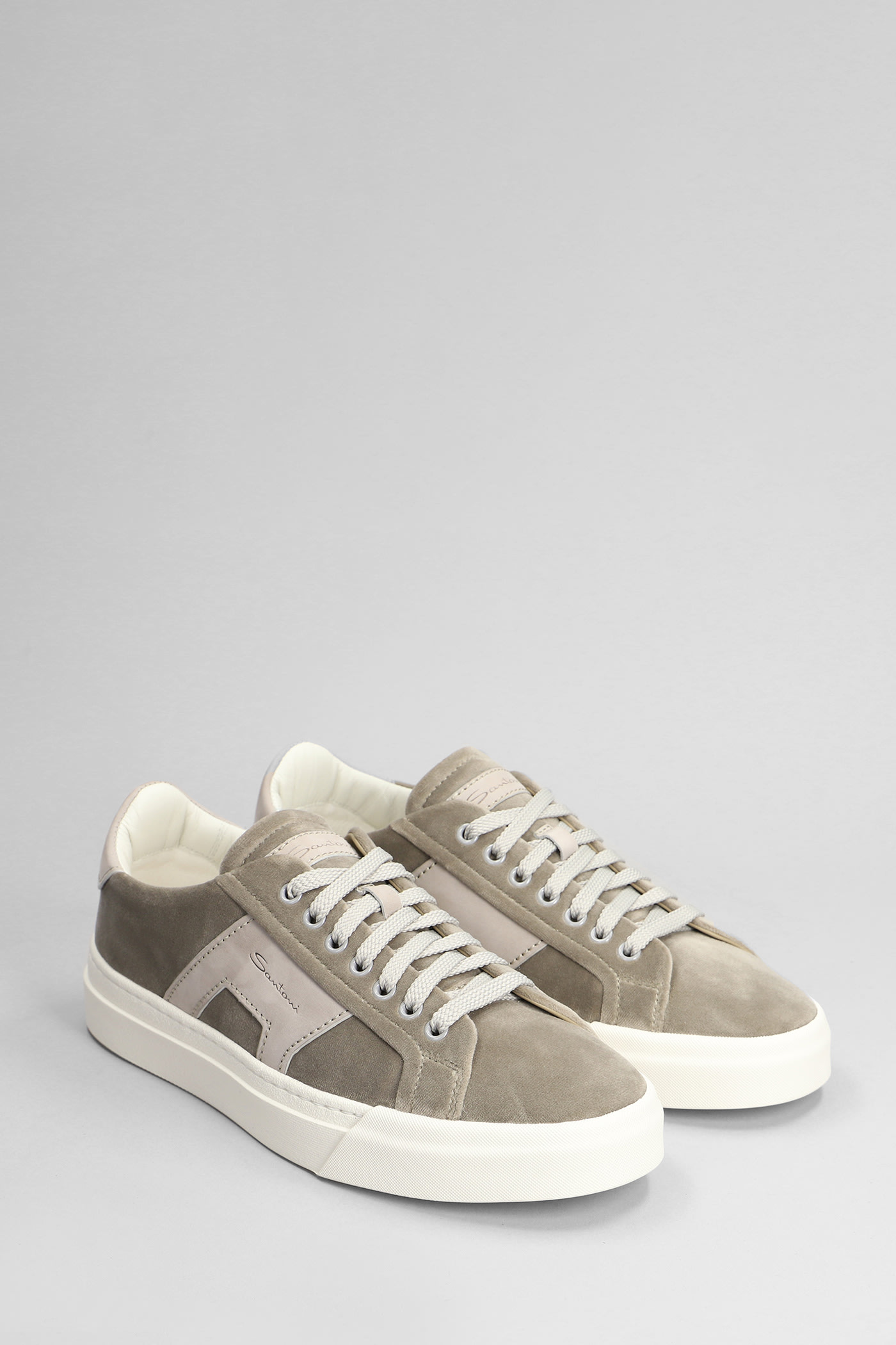 Shop Santoni Dbs1 Sneakers In Grey Suede