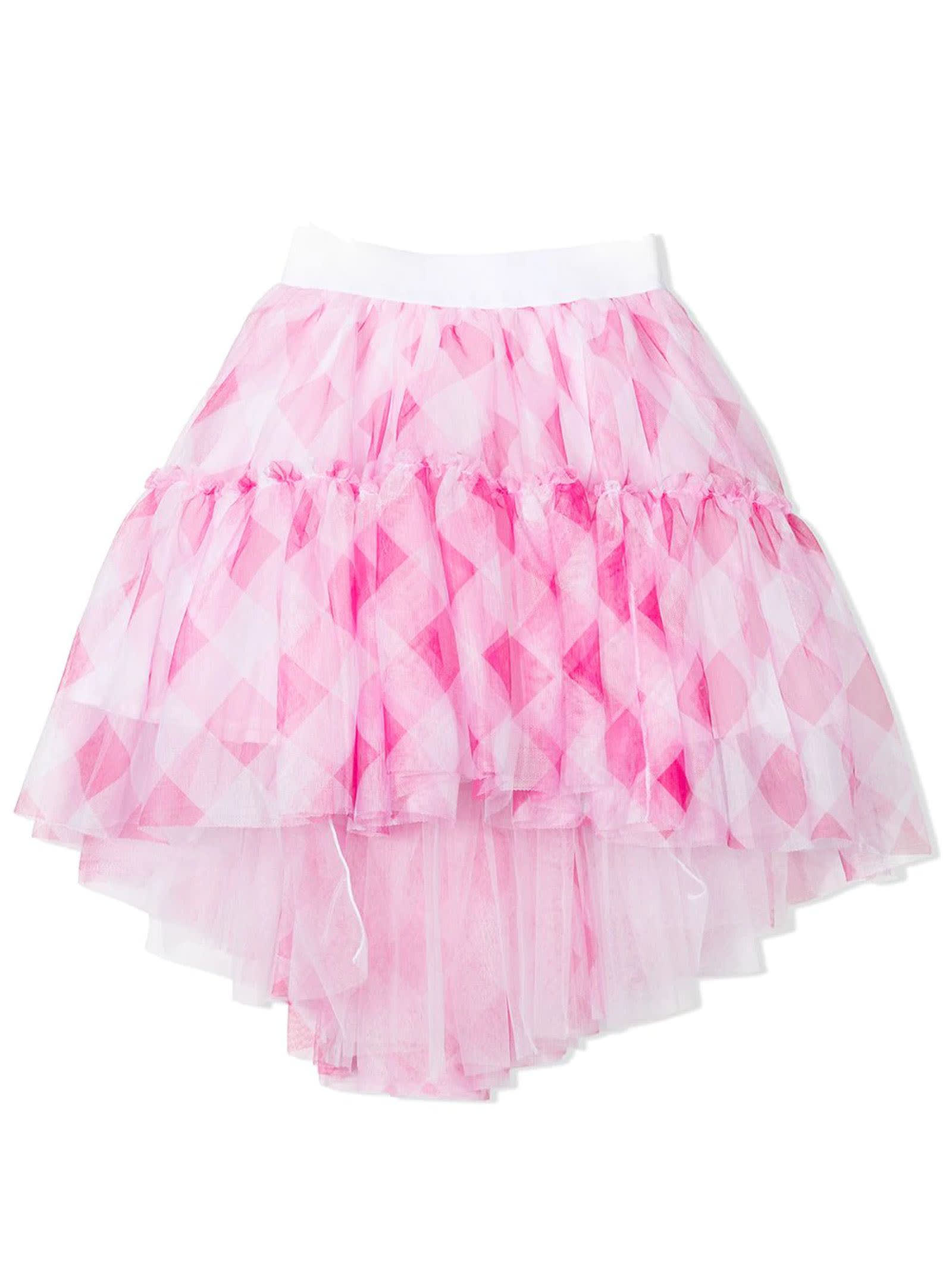 Monnalisa White And Pink Tulle Skirt